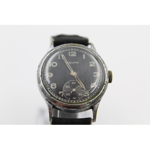 165 - A WWII German Helma DH military issued hand wind wristwatch