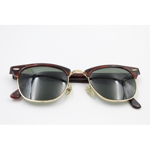 170 - A pair of vintage Bausch & Lomb Ray-Ban Clubmaster style unisex sunglasses with case