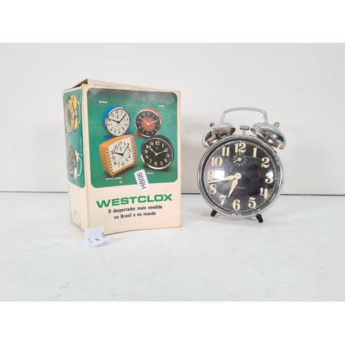 444 - Two mid 20th century clocks, one Metamec mantel clock and one Westclox chrome effect alarm clock