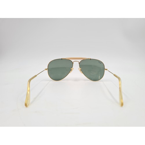 176 - A pair of vintage Bausch & Lomb Ray-Ban gold tone Aviator sunglasses with case