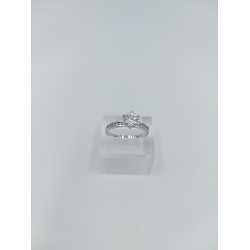 126 - Three pieces of silver to include a 925 silver CZ solitaire ring, size P - approx. gross weight 2.5 ... 