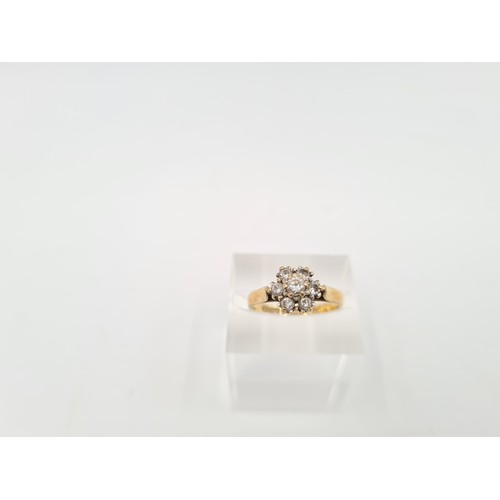 120A - A 9ct gold gemstone cluster ring, size M ½ - approx. gross weight 2.2 grams