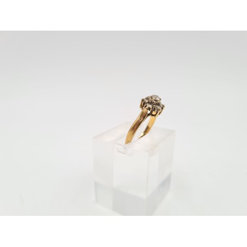 120A - A 9ct gold gemstone cluster ring, size M ½ - approx. gross weight 2.2 grams