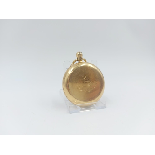 71 - A late 19th century Dent of London 18ct gold full hunter pocket watch with white enamel dial, Roman ... 