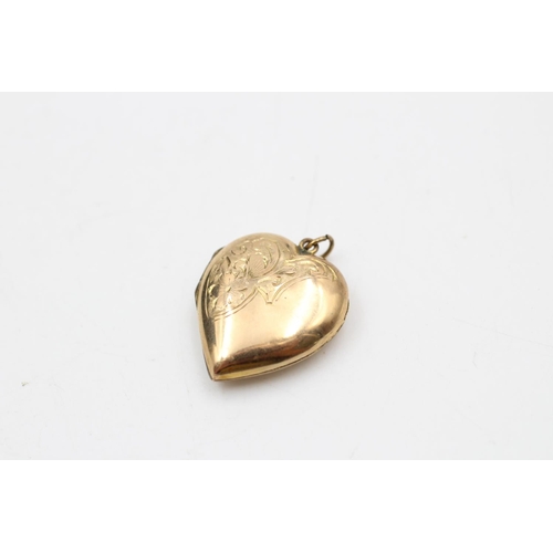 23 - Two 9ct gold back and front lockets, one heart shaped and one Aesthetic movement - approx. gross wei... 