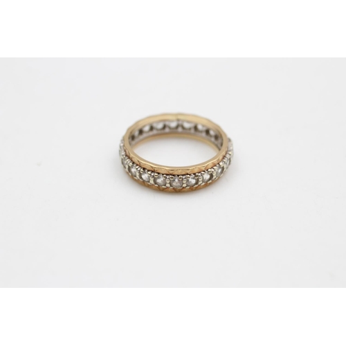 9 - Two 9ct gold and silver eternity rings, one size P and one size M ½ - approx. gross weight 7 grams