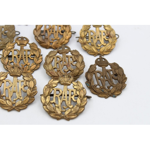 105 - Twelve WWII era R.A.F cap badges