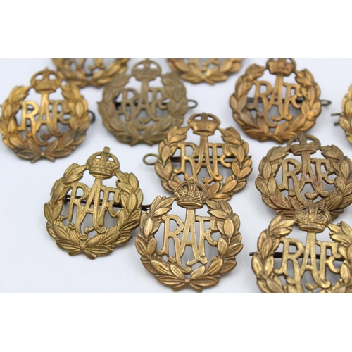 105 - Twelve WWII era R.A.F cap badges