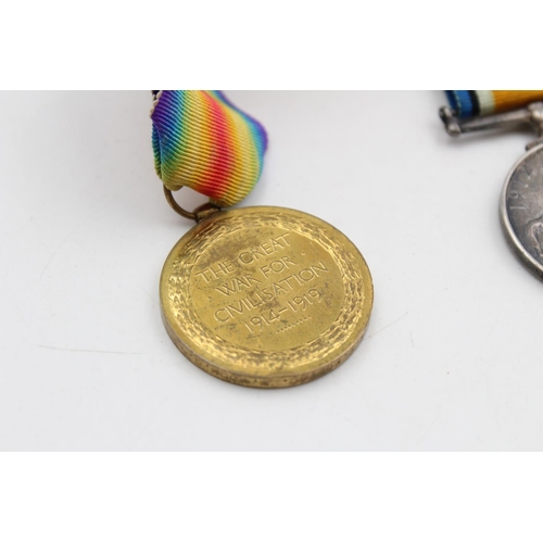 111 - A WWI medal pair with original ribbons presented to 56178 Pte. E. Foster - West Yorks Regiment