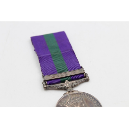 120 - An ERII G.S.M Malaya medal presented to 22549467 Cpl. W.B Moorhouse - Royal Signals