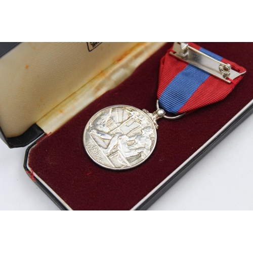 124 - Two boxed ERII Imperial Service medals presented to Mrs Joyce Flitter & Alan Silverman