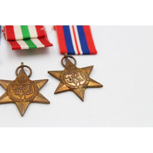 125 - A boxed WWII medal group with award note and packets to include The Africa Star, War Medal 1939-1945... 