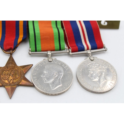 126 - Four WWII mounted medals awarded to Capt. G. C. Cooke to include The Defence Medal, The Burma Star, ... 