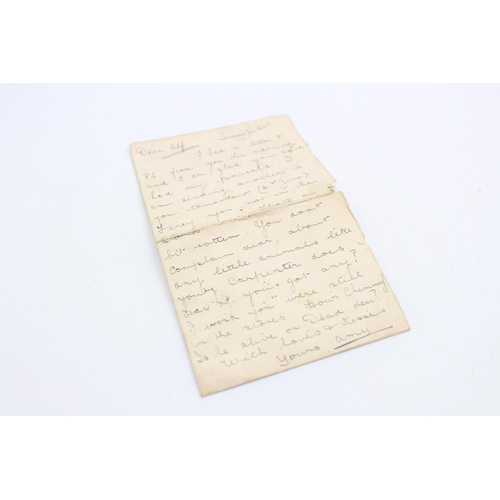 141 - A WWI brass Princess Mary Christmas tin with hand written letters - approx. 13cm x 8.5cm