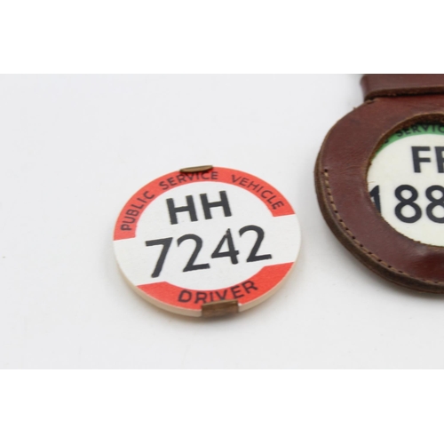 144 - Two vintage P.S.V Driver & Conductor badges from the East & West Areas