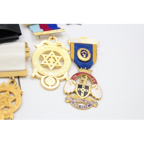 145 - Ten assorted vintage Masonic and R.A.O.B jewels