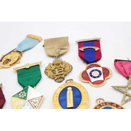 146 - Ten assorted vintage Masonic, R.A.O.B and Primrose League jewels