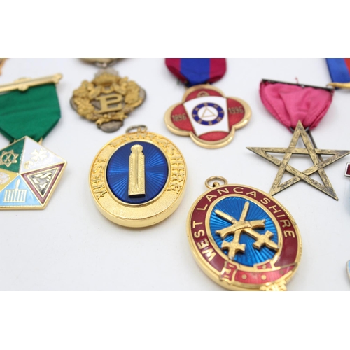 146 - Ten assorted vintage Masonic, R.A.O.B and Primrose League jewels