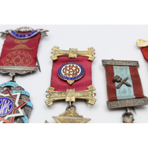 148 - Four hallmarked sterling silver Masonic & R.A.O.B jewels - approx. gross weight 101 grams