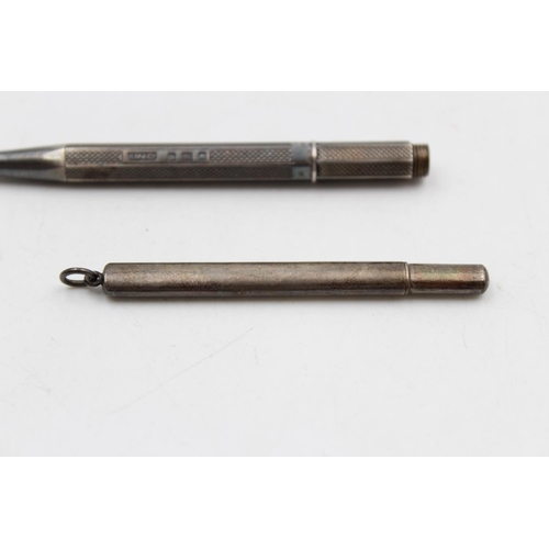 178 - Two hallmarked silver writing instruments, one propelling pencil by Sampson Mordan & Co and one penc... 