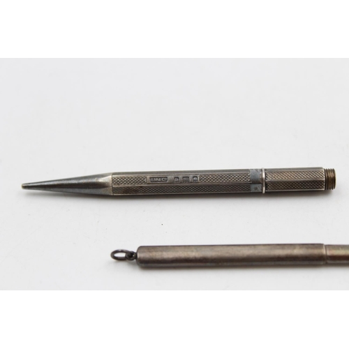 178 - Two hallmarked silver writing instruments, one propelling pencil by Sampson Mordan & Co and one penc... 