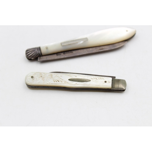 190 - Two hallmarked silver pocket knives - approx. combined gross weight 41 grams