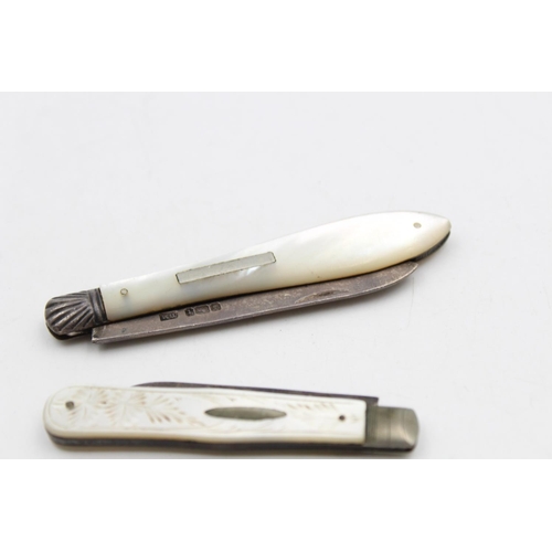 190 - Two hallmarked silver pocket knives - approx. combined gross weight 41 grams