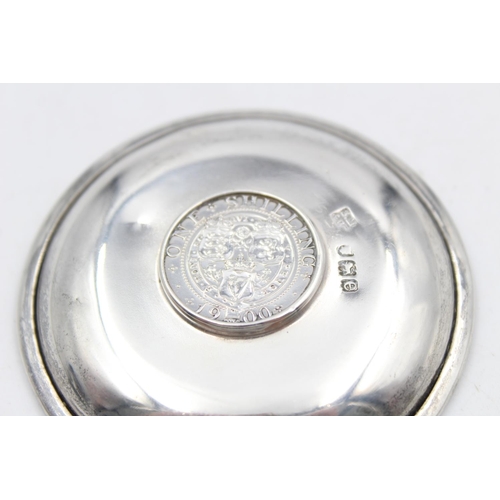 192 - A hallmarked London silver Queen Victoria commemorative 7cm diameter pin dish by Sampson Mordan & Co... 