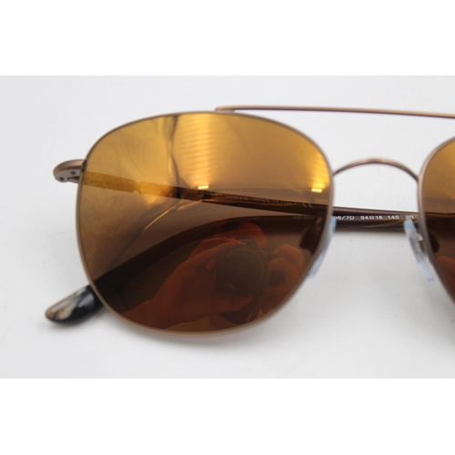 219A - A pair of classic Giorgio Armani brown framed gents sunglasses with original case and pouch