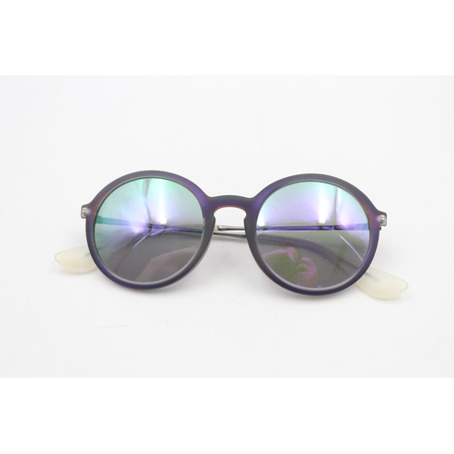 222 - A pair of cased classic Ray-Ban iridescent oversize unisex sunglasses