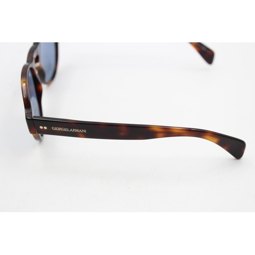 225 - A pair of cased classic Giorgio Armani tortoiseshell effect gents sunglasses