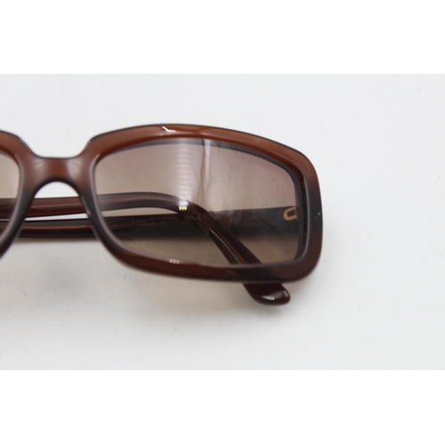 232 - A pair of Chanel brown framed rectangular statement ladies sunglasses