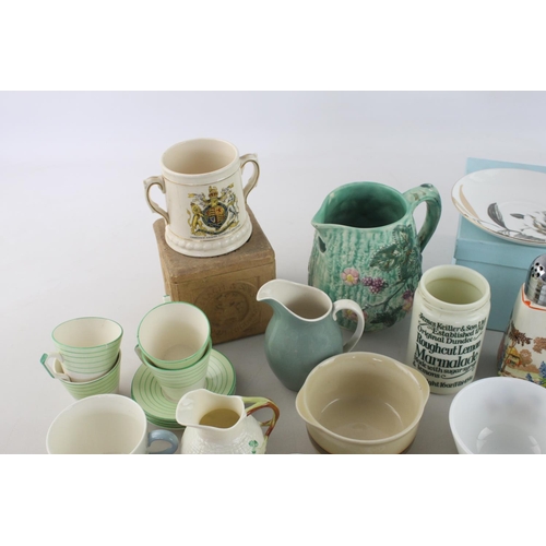 256 - A large collection of assorted china to include Belleek jug, Royal Doulton jug, Wade trinket dish et... 