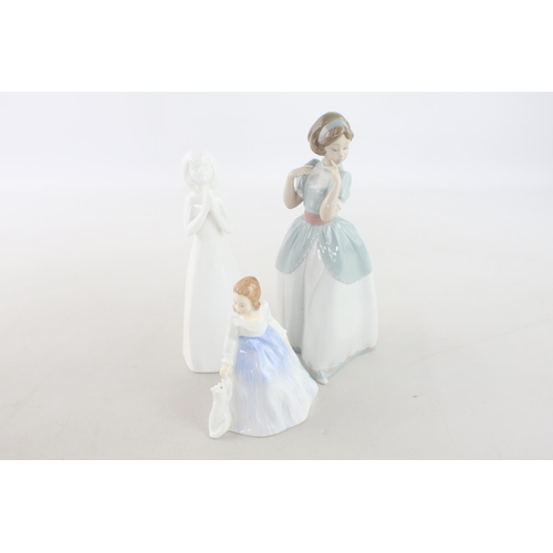 260 - Three assorted ceramic figurines, Lladro 'Proper Pose' no. 6755, Royal Doulton 'Images God Bless You... 