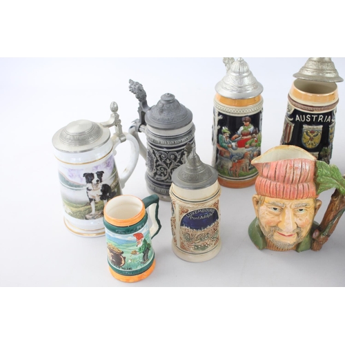 262 - A collection of assorted ceramic steins and jugs