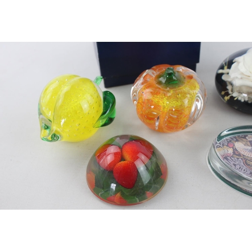 263 - Eight assorted art glass paperweights