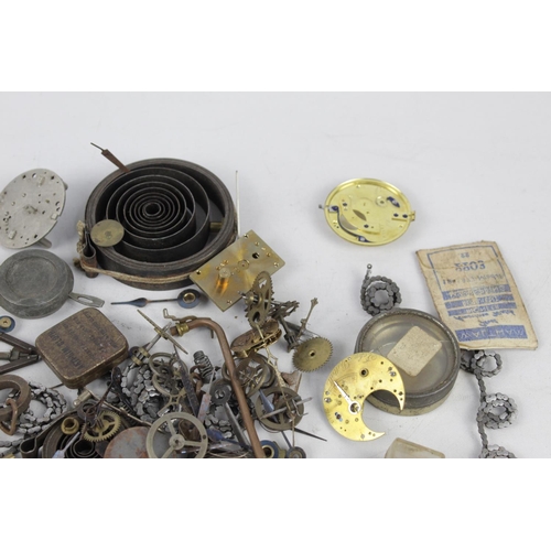 293 - A large collection of assorted antique/vintage clock and watch parts - approx. gross weight 1.8 kg