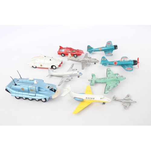 314 - Ten vintage Dinky Toys diecast model vehicles to include Giant High Speed Monoplane, two AGM5 Zero-S... 