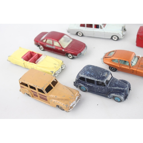 319 - Ten vintage Dinky diecast model cars to include Rolls Royce Phantom V, Austin Van etc.