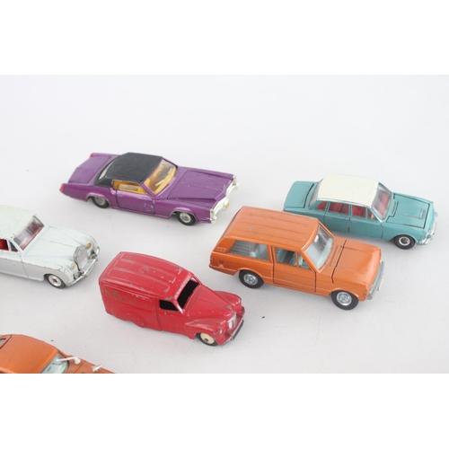 319 - Ten vintage Dinky diecast model cars to include Rolls Royce Phantom V, Austin Van etc.