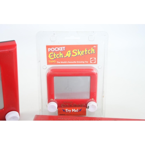 325 - Four vintage Etch A Sketch toys to include Pocket Etch A Sketch in original box