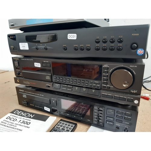 1111 - Four items of hi-fi, one Denon DCD-1300 CD player with remote control and instruction manual - made ... 