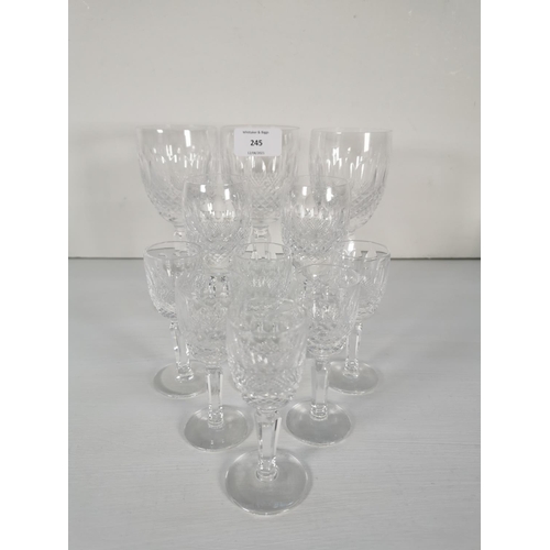 245 - A collection of Waterford Crystal Colleen pattern glassware to include two brandy snifters, two cher... 