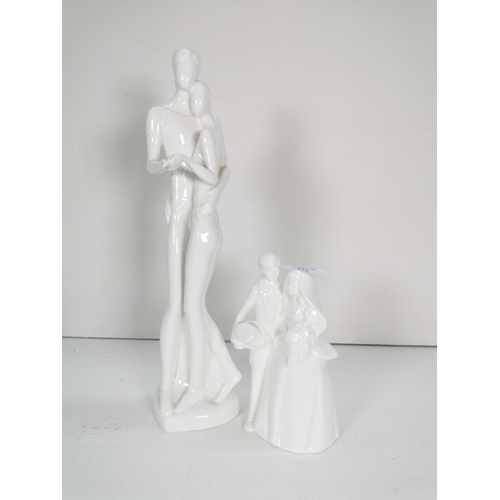 272 - Six Royal Doulton figurines, Images Bride and Groom - HN 3281, Dianna - HN 3310, Awakening - HN 2837... 