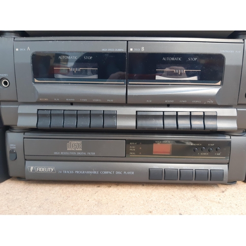 1118 - A Fidelity FD1426DRP stereo hi-fi system comprising CD player, twin cassette, three band tuner/ampli... 