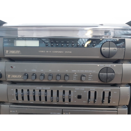 1118 - A Fidelity FD1426DRP stereo hi-fi system comprising CD player, twin cassette, three band tuner/ampli... 