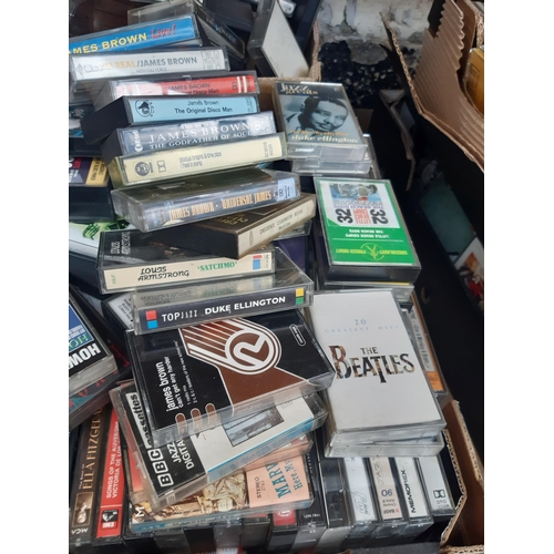 1133 - Three boxes containing a very large collection of cassette tapes to include jazz, funk, blues, soul,... 