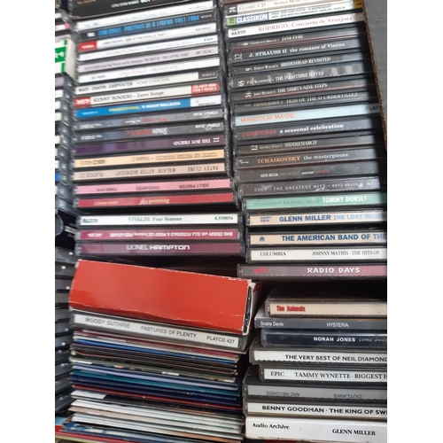 1134 - Two boxes containing a large quantity of CDs to include  Hawkwind, Radiohead, Blondie, The Clash, Pi... 