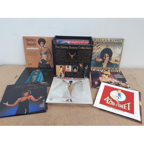 1139 - A black record case containing mostly Shirley Bassey LPs and programmes