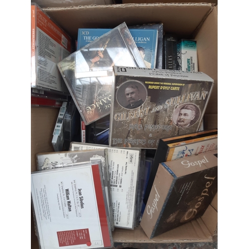 1142 - Four boxes containing a very large collection of CDs to include jazz, blues, world, classical, opera... 